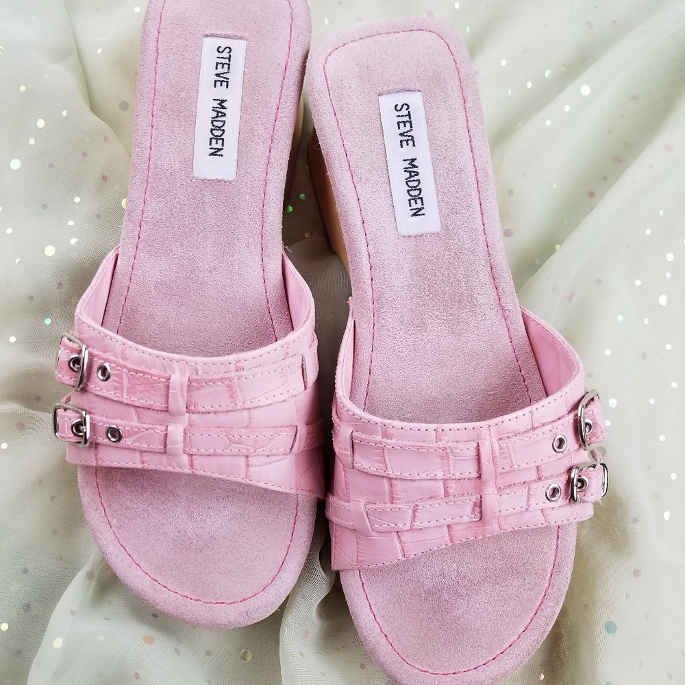 Steve Madden Brat Wedge Sandals Size 8